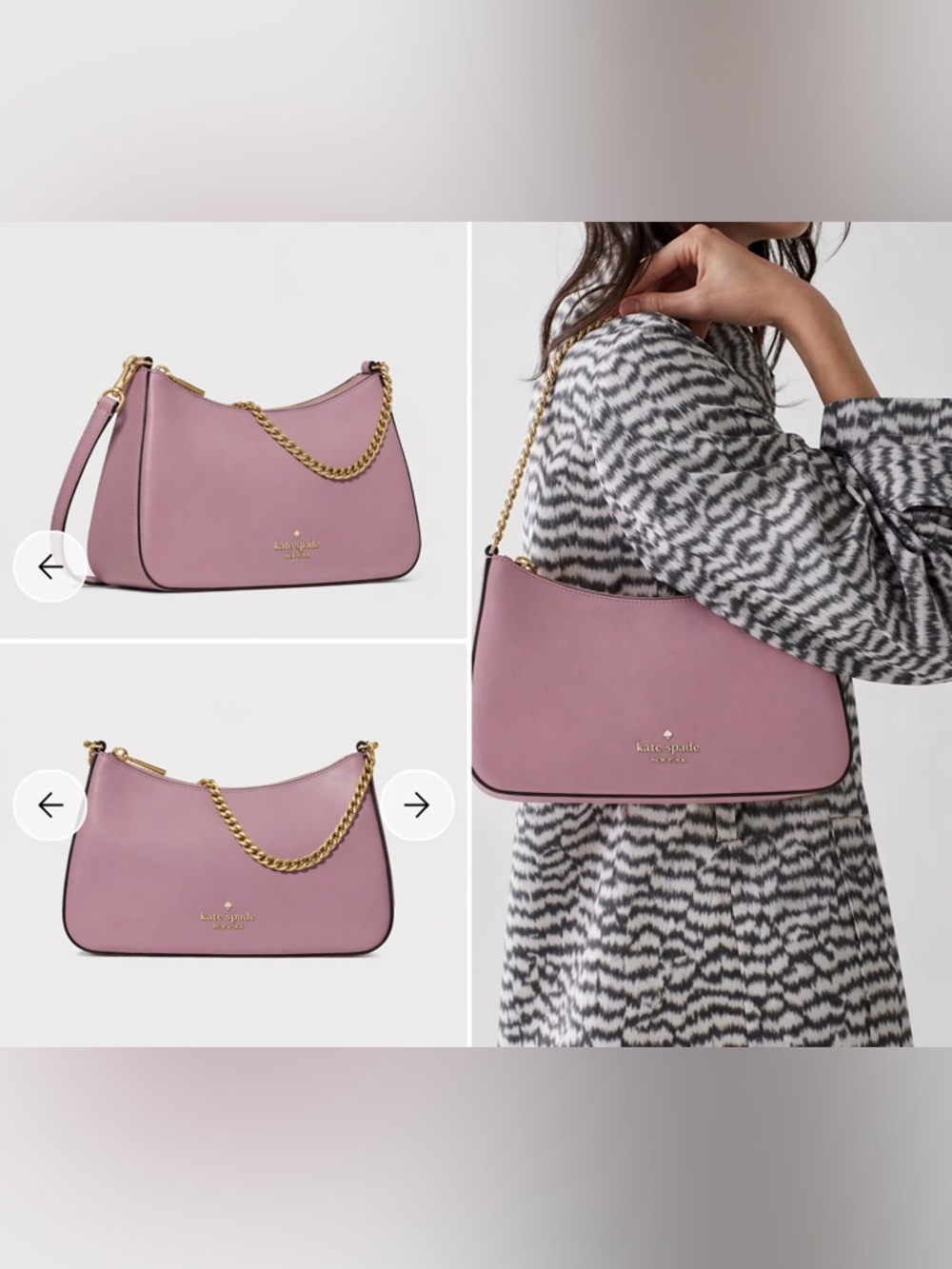 NWT Kate Spade Madison Convertible Medium Crossbody Bag Dusk Rose Pink SOLD OUT